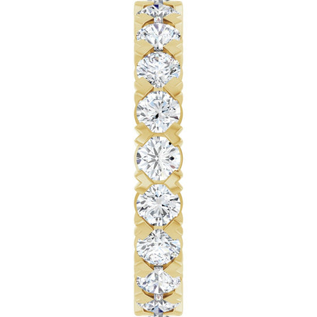 14K Yellow Gold 2 CTW Lab-Grown Diamond Eternity Band Size 5
