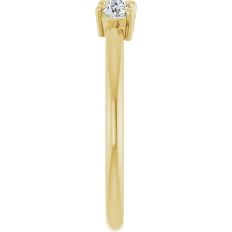 14K Yellow Gold 1/4 Lab-Grown Diamond Three-Stone Ring