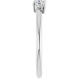 14K White Gold 1/4 Lab-Grown Diamond Three-Stone Ring