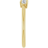14K Yellow Gold 1/4 Natural Diamond Three-Stone Ring