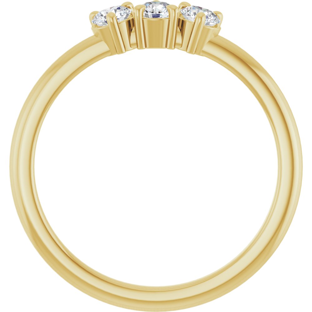 14K Yellow Gold 1/4 Lab-Grown Diamond Three-Stone Ring