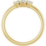 14K Yellow Gold 1/4 Lab-Grown Diamond Three-Stone Ring