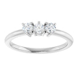 14K White Gold 1/4 Lab-Grown Diamond Three-Stone Ring