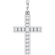 14K White Gold 1/4 CTW Natural Diamond Cross Pendant