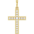 14K Yellow Gold 1/4 CTW Natural Diamond Cross Pendant