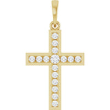 14K Yellow Gold 1/4 CTW Natural Diamond Cross Pendant
