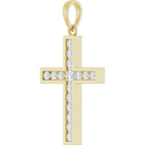 14K Yellow Gold 1/2 CTW Natural Diamond Cross Pendant
