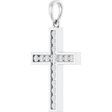 14K White Gold 3/8 CTW Lab-Grown Diamond Cross Pendant