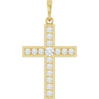 14K Yellow Gold 1/2 CTW Natural Diamond Cross Pendant