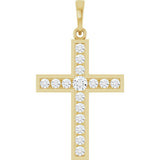 14K Yellow Gold 1/2 CTW Natural Diamond Cross Pendant