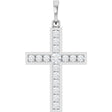 14K White Gold 1/2 CTW Natural Diamond Cross Pendant
