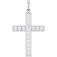 14K White Gold 3/4 CTW Natural Diamond Cross Pendant
