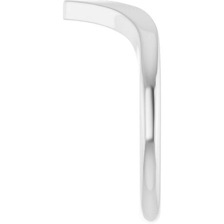 14K White Gold .0075 CT Natural Diamond Contour Band