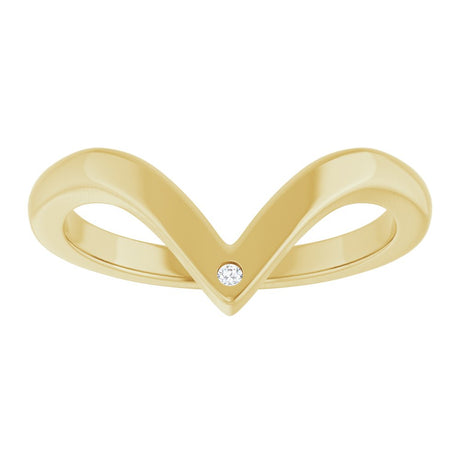 14K Yellow Gold .0075 CT Lab-Grown Diamond Contour Band