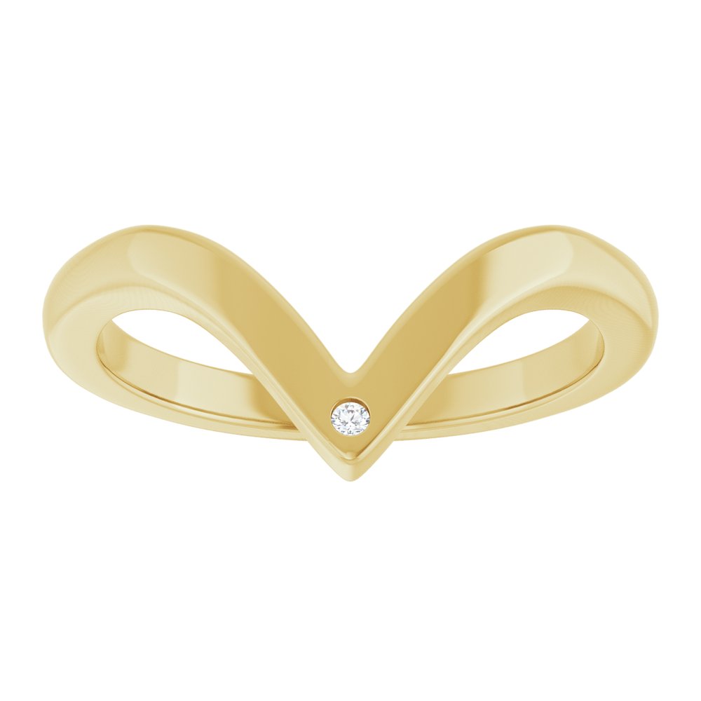 14K Yellow Gold .0075 CT Natural Diamond Contour Band
