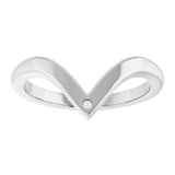 14K White Gold .0075 CT Lab-Grown Diamond Contour Band