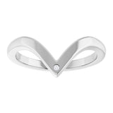 14K White Gold .0075 CT Natural Diamond Contour Band