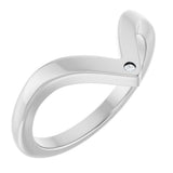 14K White Gold .0075 CT Natural Diamond Contour Band