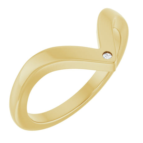 14K Yellow Gold .0075 CT Natural Diamond Contour Band