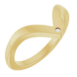 14K Yellow Gold .0075 CT Natural Diamond Contour Band