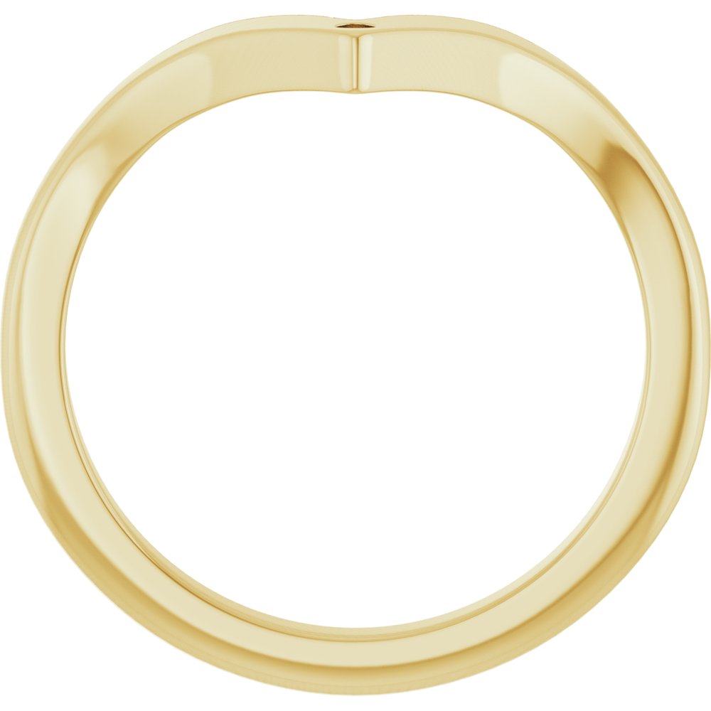 14K Yellow Gold .0075 CT Natural Diamond Contour Band