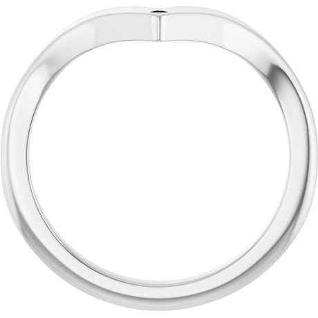 14K White Gold .0075 CT Natural Diamond Contour Band