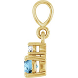14K Yellow Gold Natural Sky Blue Topaz & .03 CT Natural Diamond Pendant
