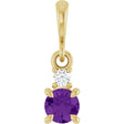 14K Yellow Gold Natural Amethyst & .03 CT Natural Diamond Pendant