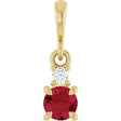 14K Yellow Gold Lab-Grown Ruby & .03 CT Natural Diamond Pendant