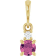 14K Yellow Gold Natural Pink Tourmaline & .03 CT Natural Diamond Pendant