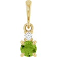14K Yellow Gold Natural Peridot & .03 CT Natural Diamond Pendant