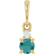 14K Yellow Gold Lab-Grown Alexandrite & .03 CT Natural Diamond Pendant