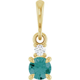 14K Yellow Gold Lab-Grown Alexandrite & .03 CT Natural Diamond Pendant