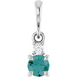 14K White Gold Lab-Grown Alexandrite & .03 CT Natural Diamond Pendant