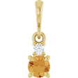 14K Yellow Gold Natural Citrine & .03 CT Natural Diamond Pendant