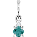 14K White Gold Lab-Grown Alexandrite & .03 CT Natural Diamond Pendant