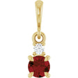 14K Yellow Gold Natural Mozambique Garnet & .03 CT Natural Diamond Pendant