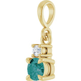 14K Yellow Gold Lab-Grown Alexandrite & .03 CT Natural Diamond Pendant