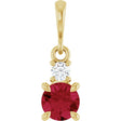 14K Yellow Gold Lab-Grown Ruby & .06 CT Natural Diamond Pendant