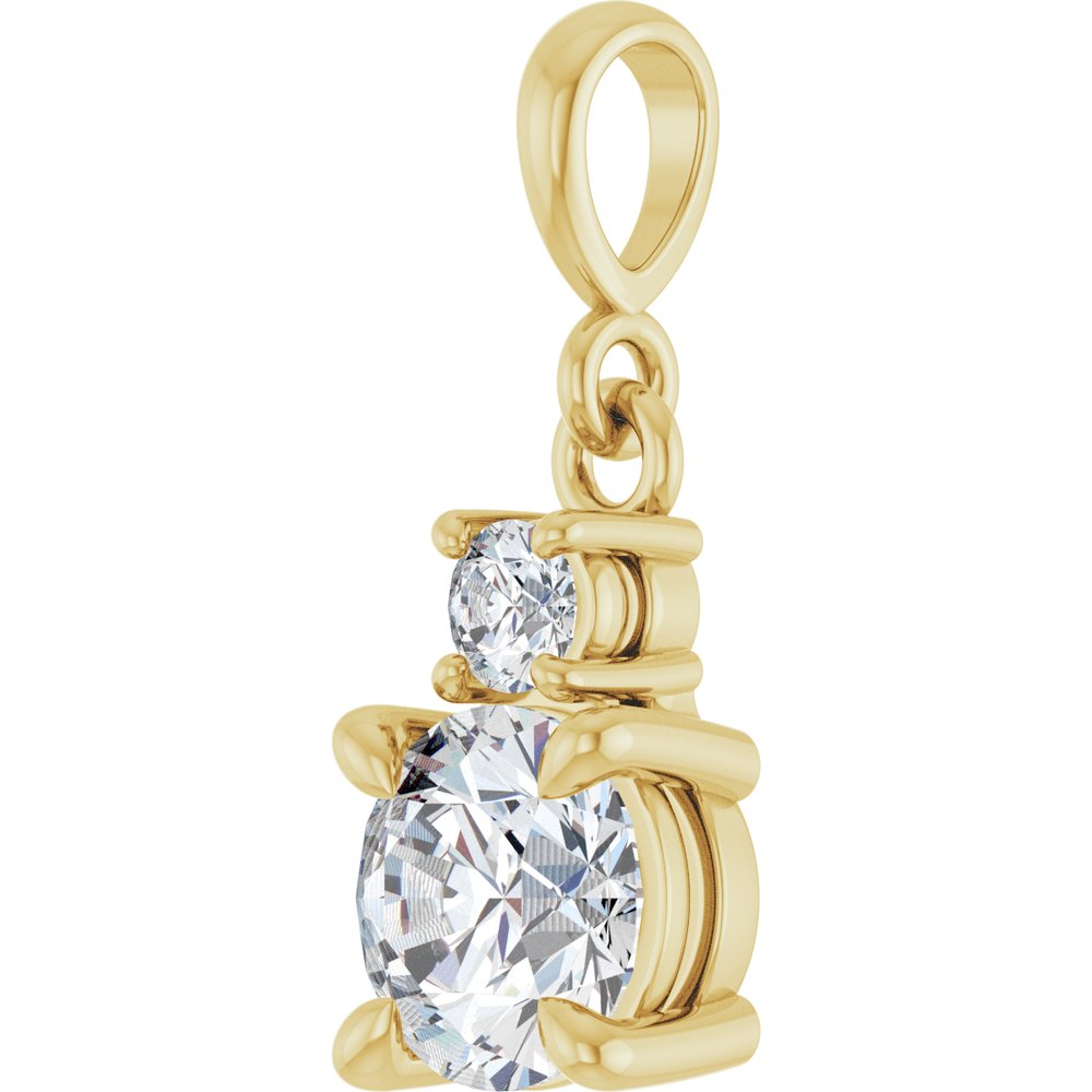 14K Yellow Gold Lab-Grown Moissanite & .07 CT Natural Diamond Pendant