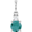 14K White Gold Lab-Grown Alexandrite & .07 CT Natural Diamond Pendant