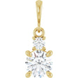 14K Yellow Gold Lab-Grown Moissanite & .07 CT Natural Diamond Pendant