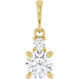14K Yellow Gold Lab-Grown Moissanite & .07 CT Natural Diamond Pendant