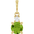 14K Yellow Gold Natural Peridot & .07 CT Natural Diamond Pendant