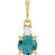 14K Yellow Gold Lab-Grown Alexandrite & .07 CT Natural Diamond Pendant