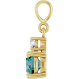 14K Yellow Gold Lab-Grown Alexandrite & .07 CT Natural Diamond Pendant