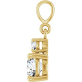 14K Yellow Gold Lab-Grown Moissanite & .07 CT Natural Diamond Pendant