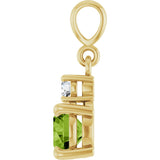 14K Yellow Gold Natural Peridot & .07 CT Natural Diamond Pendant