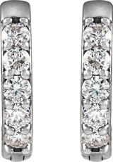 14K White Gold 1/4 CTW Lab-Grown Diamond Hinged 12.5 mm Hoop Earrings