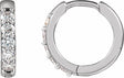 14K White Gold 1/4 CTW Lab-Grown Diamond Hinged 12.5 mm Hoop Earrings
